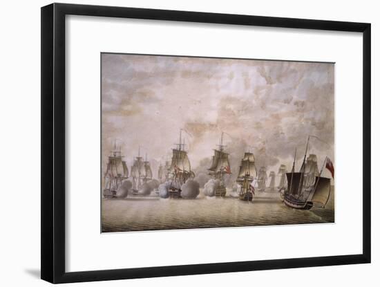 Freya Frigate under Command of Captain Krabbe Attacking British Ships-null-Framed Giclee Print