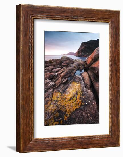 Freycinet National Park, Tasmania, Australia. Sunrise over Rocky Coast-Matteo Colombo-Framed Photographic Print