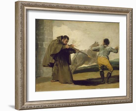 Friar Pedro Shoots El Maragato as His Horse Runs Off, C.1806-Francisco de Goya-Framed Giclee Print