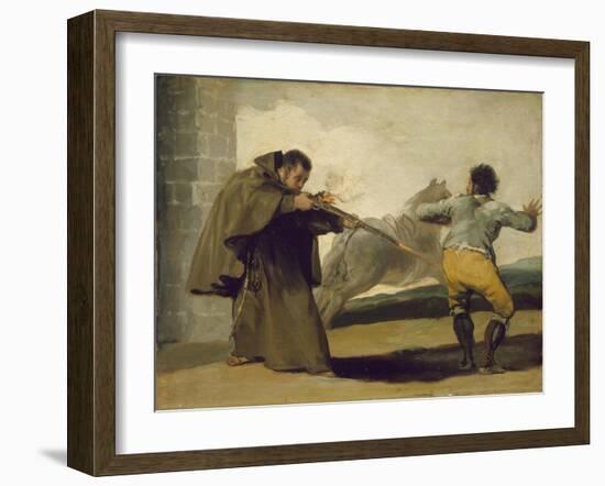 Friar Pedro Shoots El Maragato as His Horse Runs Off, C.1806-Francisco de Goya-Framed Giclee Print