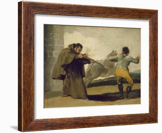 Friar Pedro Shoots El Maragato as His Horse Runs Off, C.1806-Francisco de Goya-Framed Giclee Print