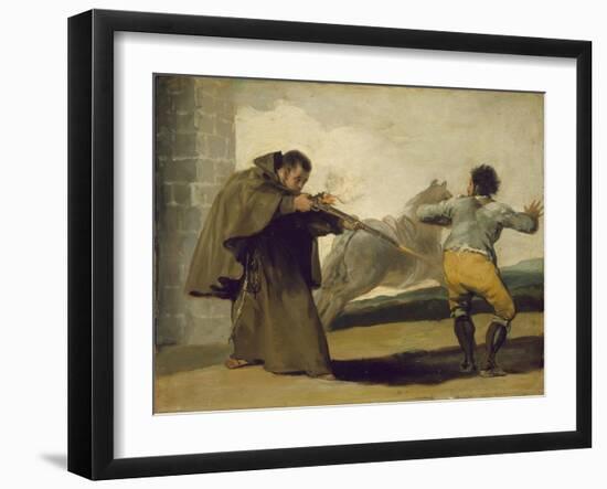 Friar Pedro Shoots El Maragato as His Horse Runs Off, C.1806-Francisco de Goya-Framed Giclee Print