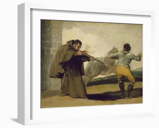 Friar Pedro Shoots El Maragato as His Horse Runs Off, C.1806-Francisco de Goya-Framed Giclee Print