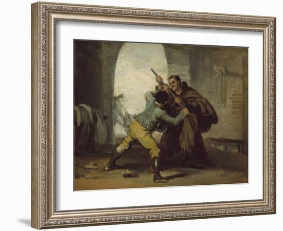 Friar Pedro Wrests the Gun from El Maragato, C.1806-Francisco de Goya-Framed Giclee Print