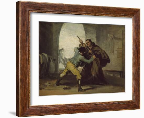 Friar Pedro Wrests the Gun from El Maragato, C.1806-Francisco de Goya-Framed Giclee Print