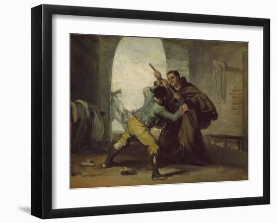 Friar Pedro Wrests the Gun from El Maragato, C.1806-Francisco de Goya-Framed Giclee Print