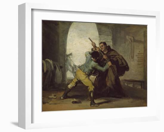 Friar Pedro Wrests the Gun from El Maragato, C.1806-Francisco de Goya-Framed Giclee Print