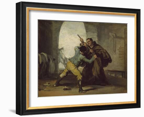 Friar Pedro Wrests the Gun from El Maragato, C.1806-Francisco de Goya-Framed Giclee Print