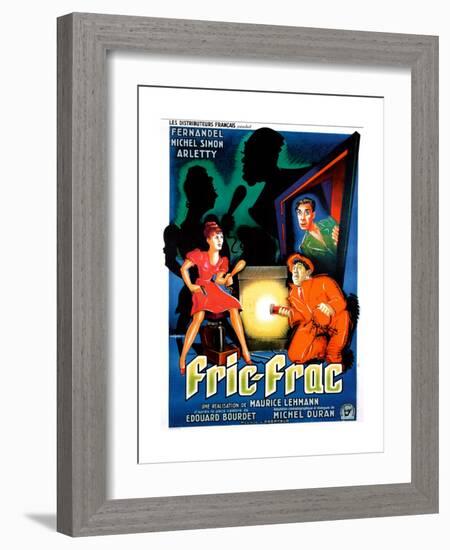 Fric-Frac, French poster art, Arletty, Michel Simon, Fernandel, 1939-null-Framed Premium Giclee Print