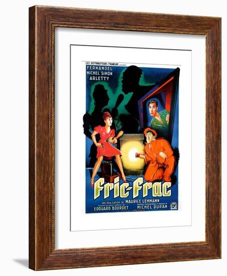 Fric-Frac, French poster art, Arletty, Michel Simon, Fernandel, 1939-null-Framed Premium Giclee Print