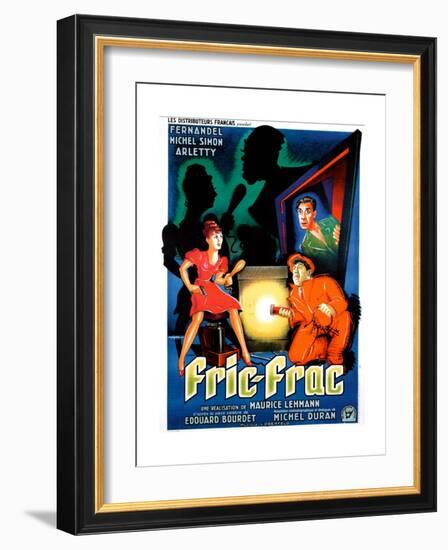 Fric-Frac, French poster art, Arletty, Michel Simon, Fernandel, 1939-null-Framed Premium Giclee Print