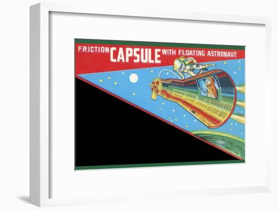 Friction Capsule with Floating Astronaut-null-Framed Art Print