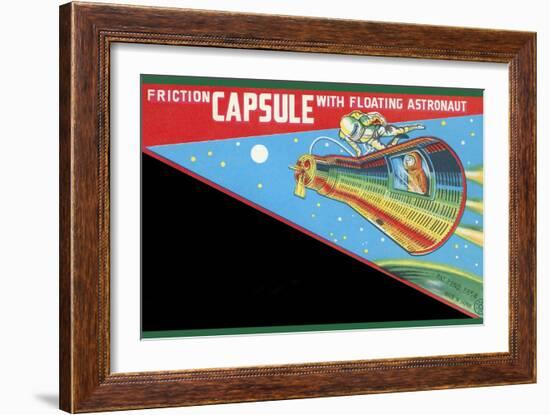 Friction Capsule with Floating Astronaut-null-Framed Art Print