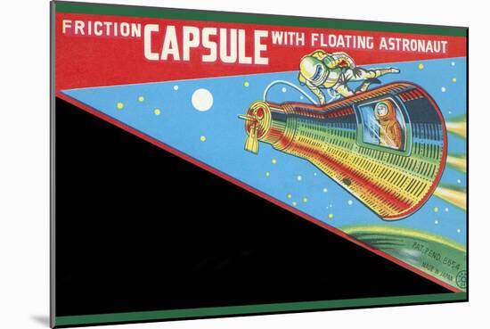 Friction Capsule with Floating Astronaut-null-Mounted Art Print