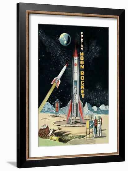 Friction Moon Rocket--Framed Art Print