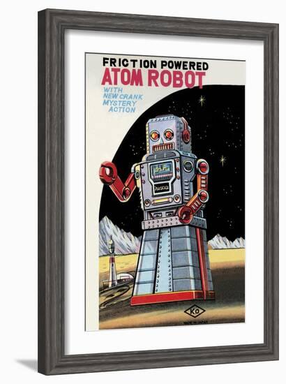 Friction Powered Atom Robot-null-Framed Art Print