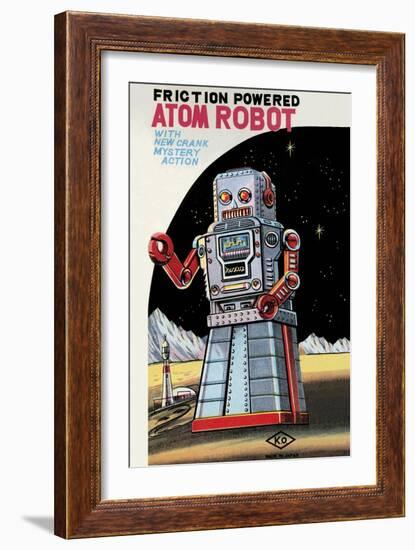 Friction Powered Atom Robot-null-Framed Art Print