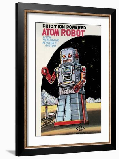 Friction Powered Atom Robot-null-Framed Art Print