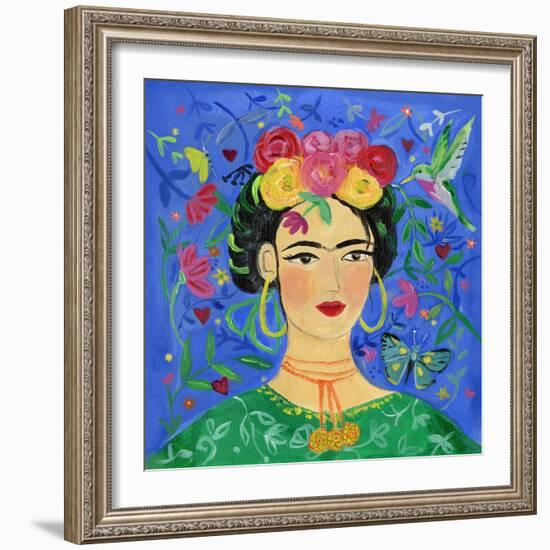 Frida Blue-Farida Zaman-Framed Art Print