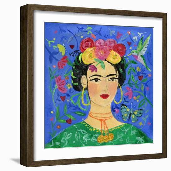 Frida Blue-Farida Zaman-Framed Art Print