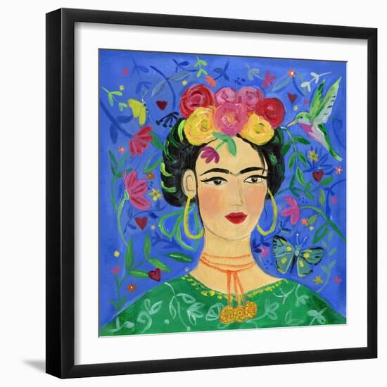 Frida Blue-Farida Zaman-Framed Art Print