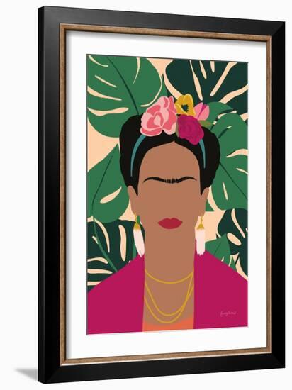 Frida Kahlo I Palms No Distress-Becky Thorns-Framed Art Print