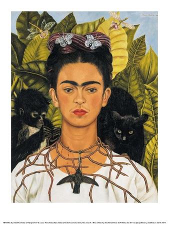 FRIDA KAHLO Art Poster or Canvas Print "Self Portrait With Monkey" 