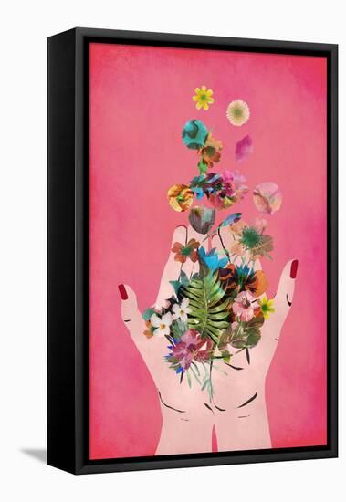 Frida`s Hand`s (Pink Version)-null-Framed Premier Image Canvas