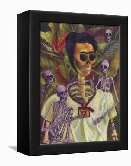 Frida Skelly With Monkeys-Marie Marfia Fine Art-Framed Premier Image Canvas