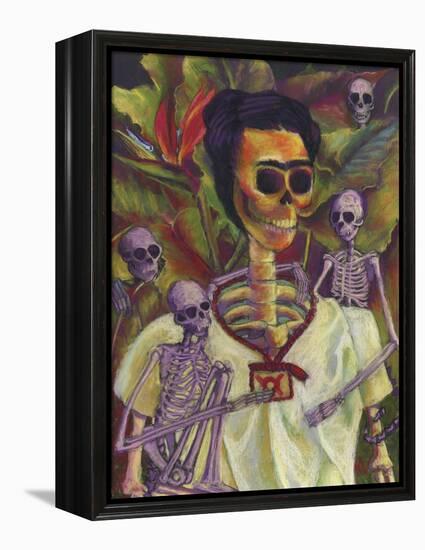 Frida Skelly With Monkeys-Marie Marfia Fine Art-Framed Premier Image Canvas