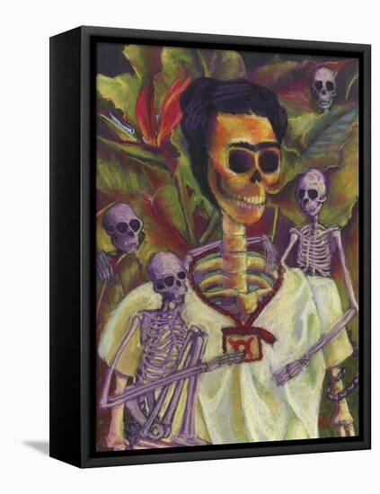 Frida Skelly With Monkeys-Marie Marfia Fine Art-Framed Premier Image Canvas