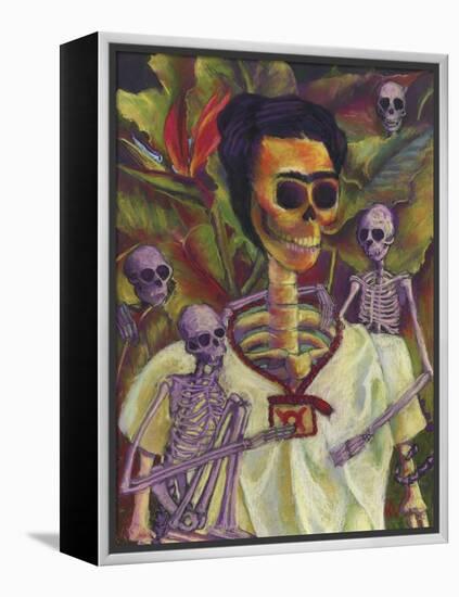 Frida Skelly With Monkeys-Marie Marfia Fine Art-Framed Premier Image Canvas