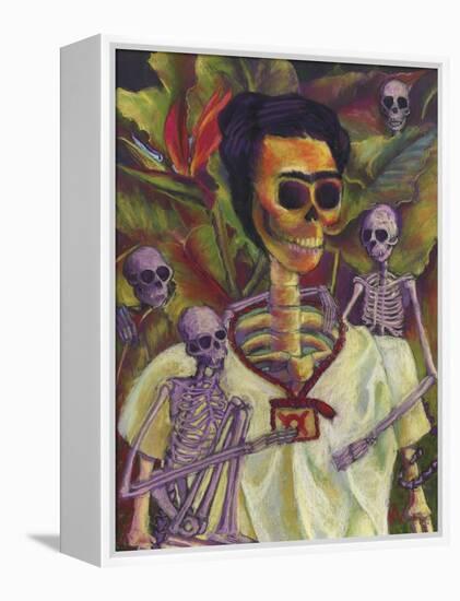 Frida Skelly With Monkeys-Marie Marfia Fine Art-Framed Premier Image Canvas