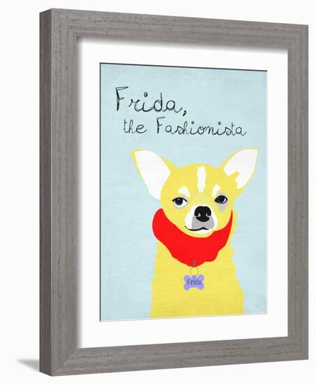 Frida the Fashionista Chihuahua-Ginger Oliphant-Framed Art Print