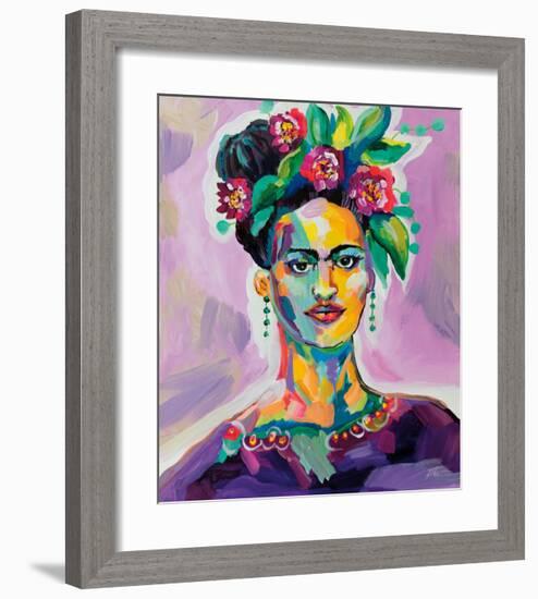 Frida v2-Jeanette Vertentes-Framed Art Print