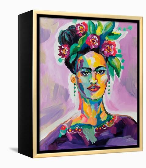 Frida v2-Jeanette Vertentes-Framed Stretched Canvas