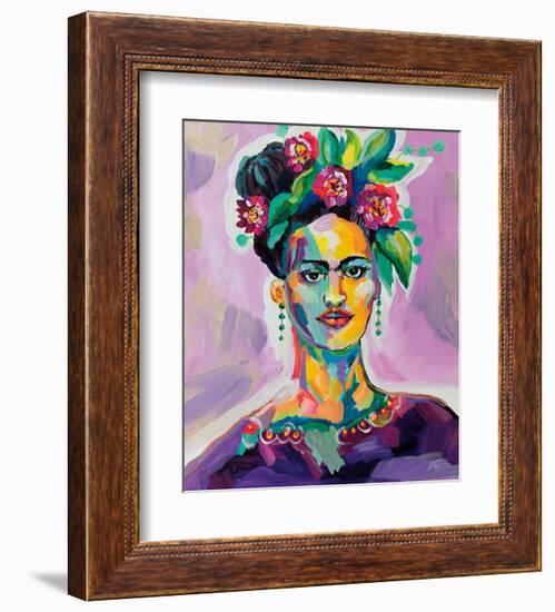 Frida v2-Jeanette Vertentes-Framed Art Print