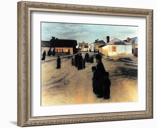 Friday Evening in Brody-Isidor Kaufmann-Framed Art Print