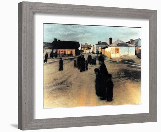 Friday Evening in Brody-Isidor Kaufmann-Framed Art Print