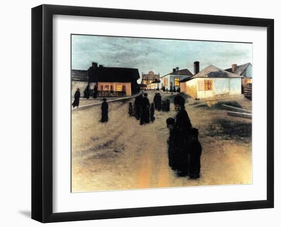 Friday Evening in Brody-Isidor Kaufmann-Framed Art Print