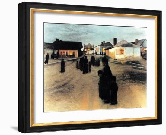 Friday Evening in Brody-Isidor Kaufmann-Framed Art Print