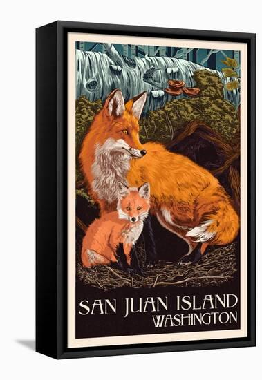 Friday Harbor, San Juan Island, WA - Fox and Kit-Lantern Press-Framed Stretched Canvas