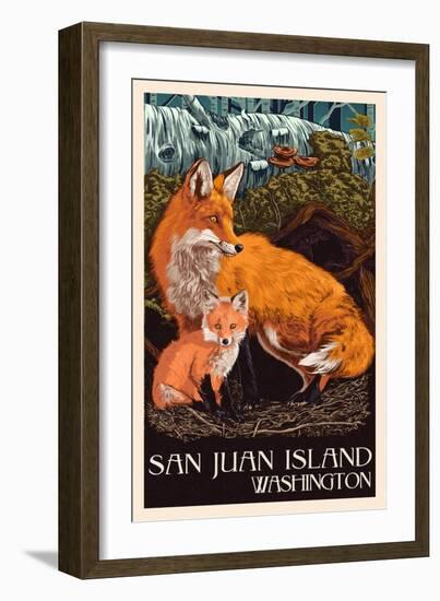 Friday Harbor, San Juan Island, WA - Fox and Kit-Lantern Press-Framed Premium Giclee Print