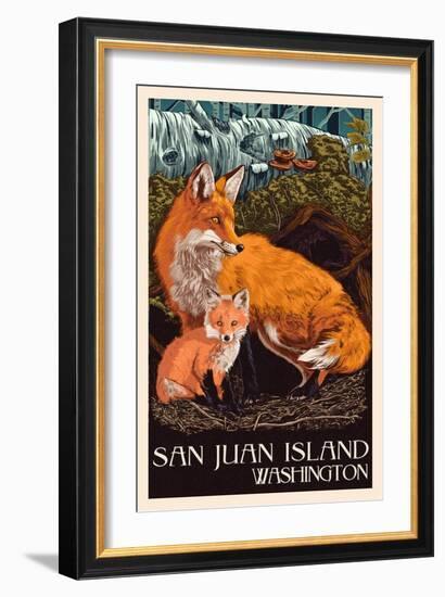 Friday Harbor, San Juan Island, WA - Fox and Kit-Lantern Press-Framed Premium Giclee Print