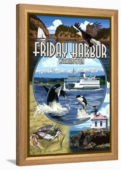 Friday Harbor, San Juan Island, WA - Scenes-Lantern Press-Framed Stretched Canvas