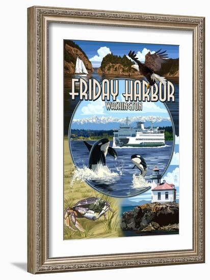 Friday Harbor, San Juan Island, WA - Scenes-Lantern Press-Framed Art Print