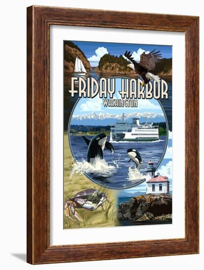 Friday Harbor, San Juan Island, WA - Scenes-Lantern Press-Framed Art Print