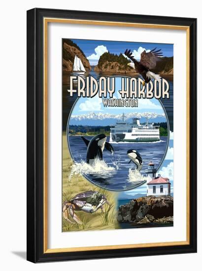 Friday Harbor, San Juan Island, WA - Scenes-Lantern Press-Framed Art Print