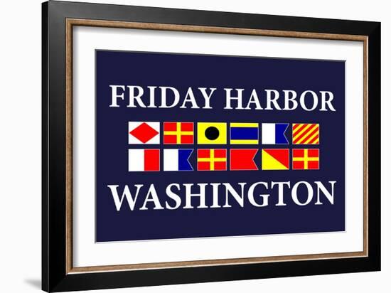 Friday Harbor, Washington - Nautical Flags-Lantern Press-Framed Art Print