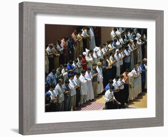 Friday Prayers at Mosque in Djemaa El Fna, Marrakech, Morocco, North Africa, Africa-Lee Frost-Framed Photographic Print